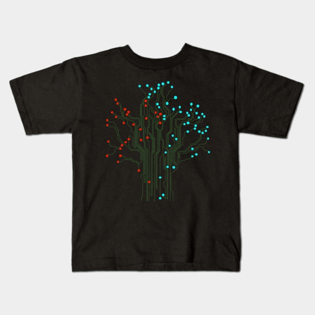 techno tree ic Kids T-Shirt by Verisman